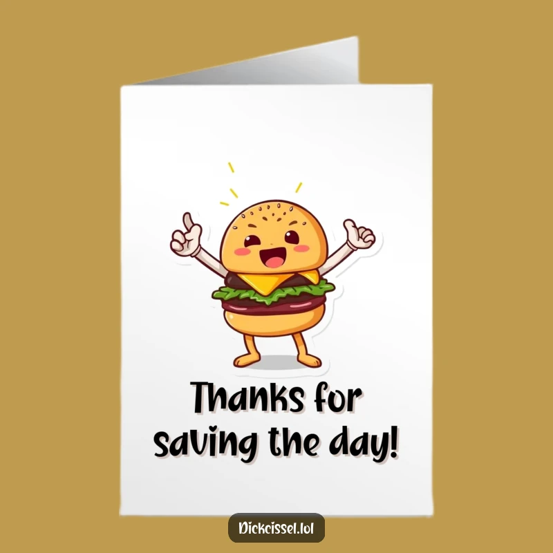 Free Printable Thank You Card Hero Burger, Downloadable Appreciation Gift