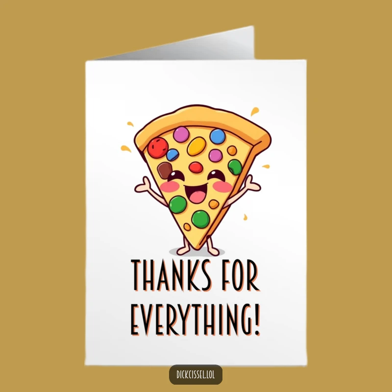 Free Printable Thank You Card: Pizza Gratitude Funny Downloadable Gift