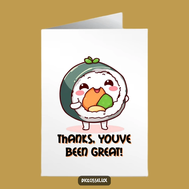 Free Printable Thank You Card: Sushi Roll's Gratitude Bite - Downloadable Gift