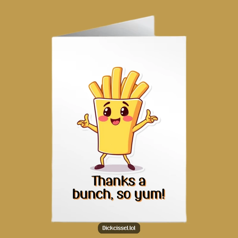 Bold Free Printable Thank You Card: French Fry Pose for Instant Gratitude