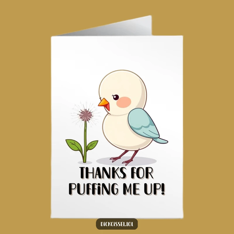 Free Printable Thank You Card: Adorable Bird & Dandelion, Funny Downloadable