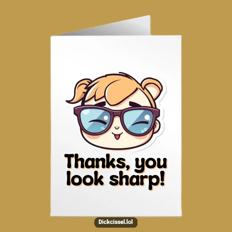 Free Printable Thank You Card: Cool Winking Sunglasses, Humorous Downloadable Gift