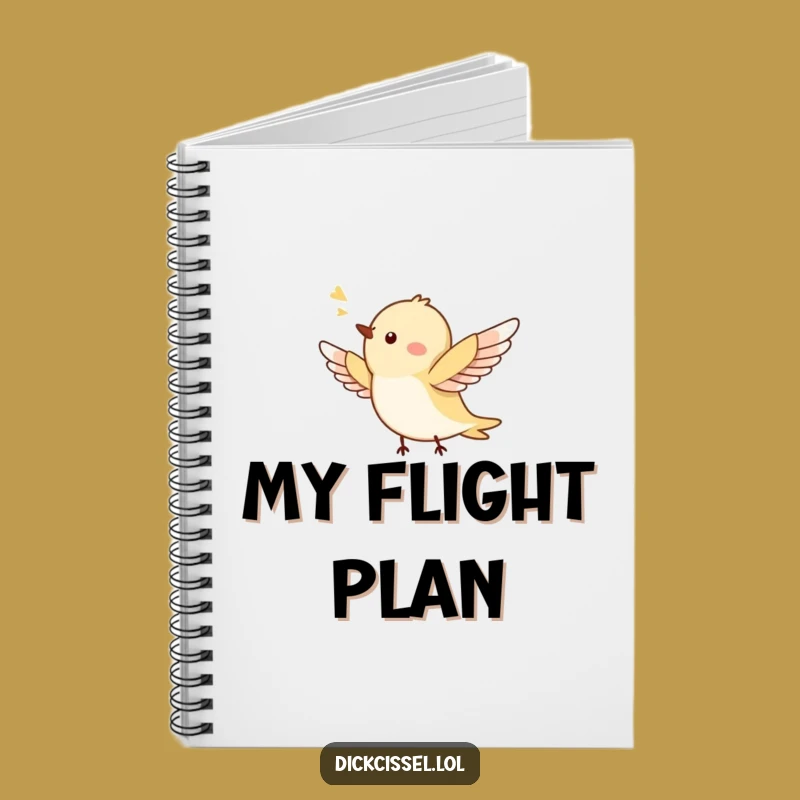 Funny Tiny Bird Flying Notebook - Jot Down Ideas with Humor Gift