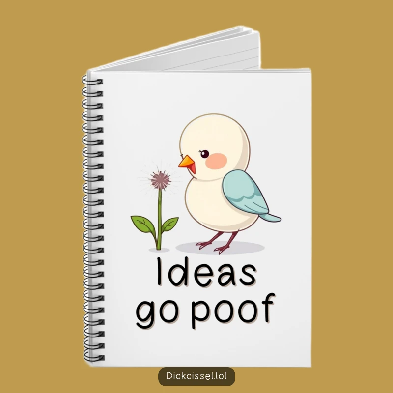 Funny Dandelion Bird Notebook: Jot Down Ideas with a Pecking Bird