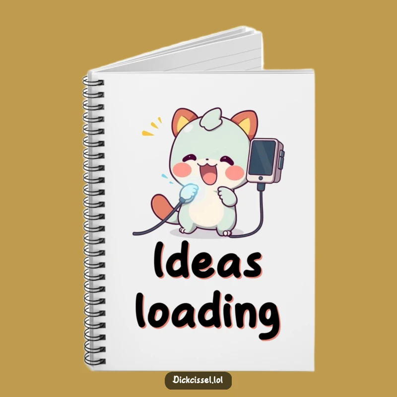 Funny Tech Journal Notebook: Creature Plugging Glowing Cable - Ideas On!