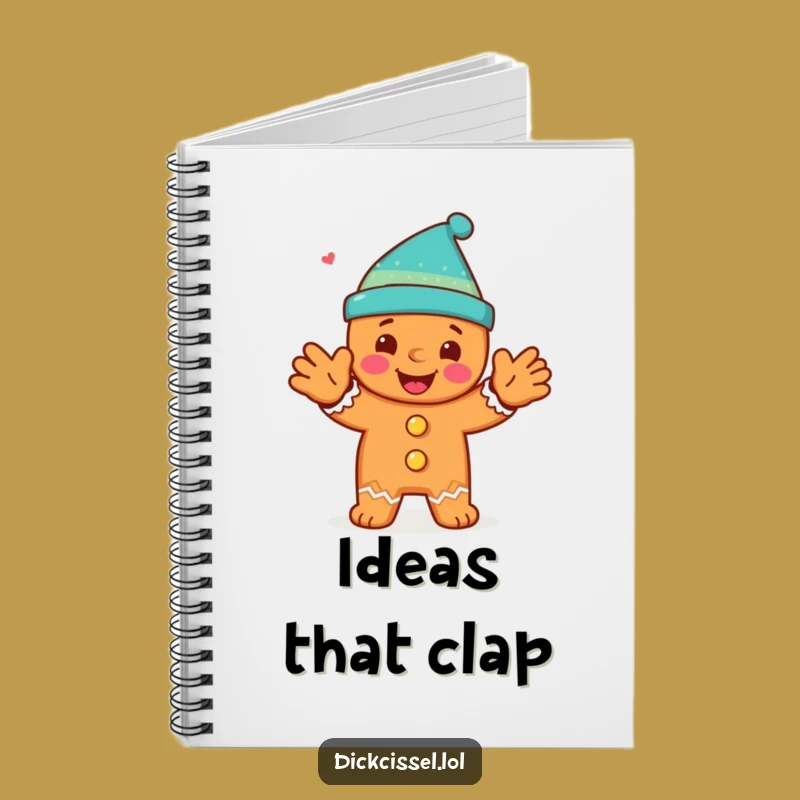 Funny Gingerbread Man Clap Notebook: Festive Character Journal