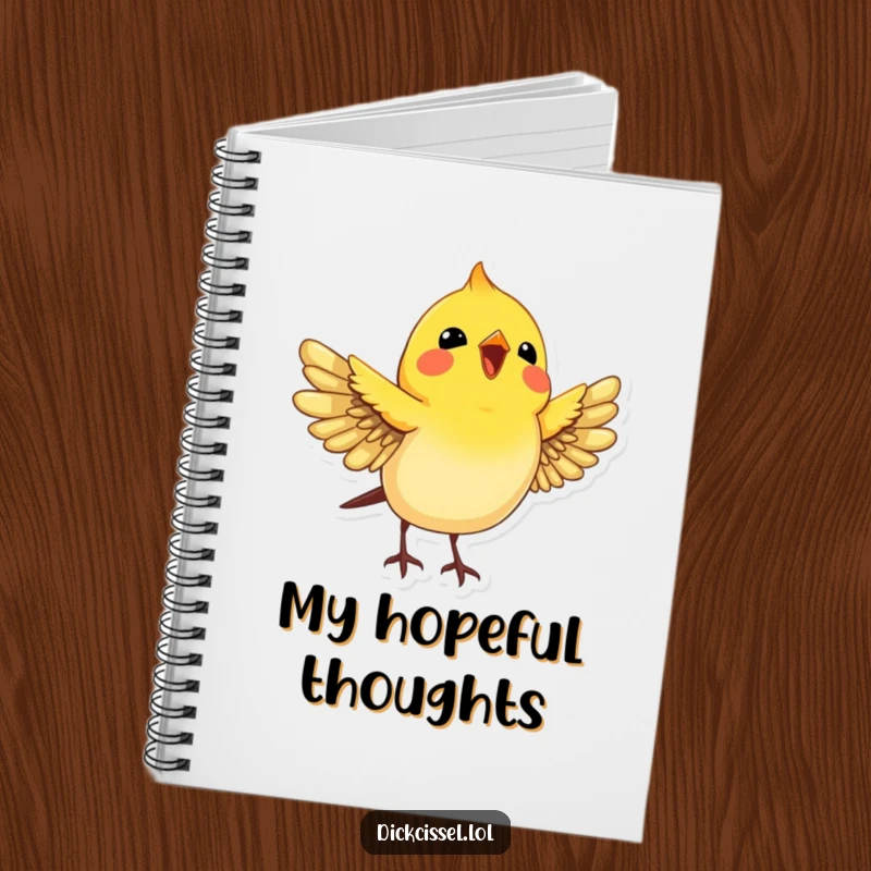Funny Dickcissel Bird Notebook: A joyful dickcissel bird with wings slightly spread, looking up, ready for your notes.
