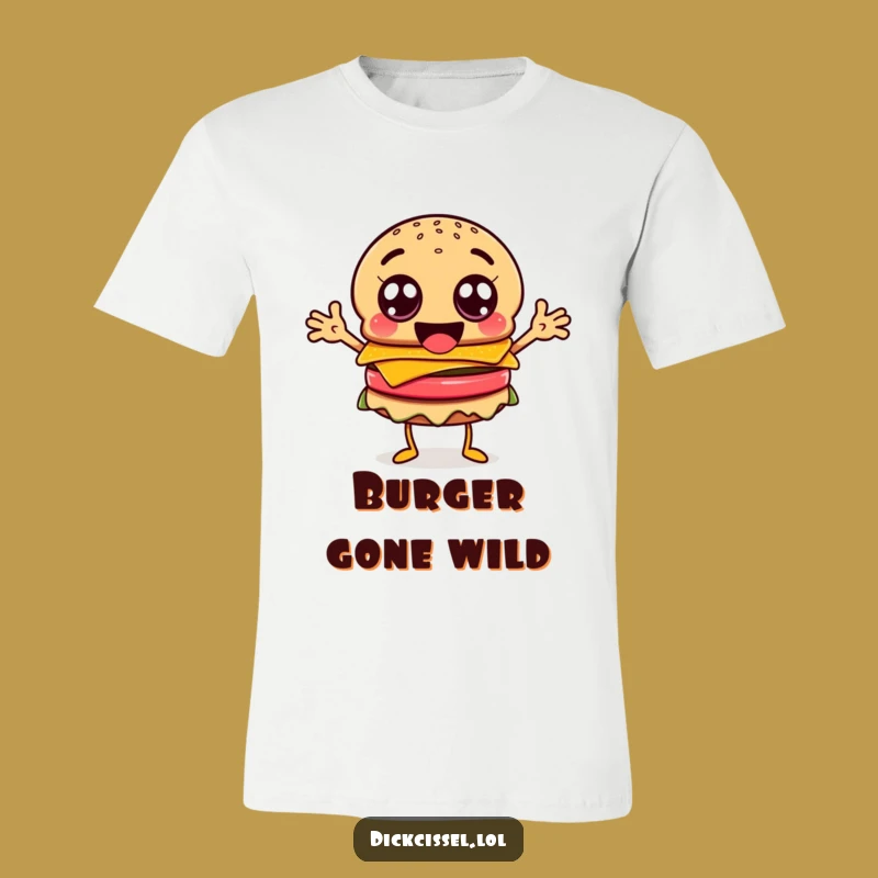 Funny Burger Googly Eyes T-Shirt - Happy Character Tee for Fun Seekers