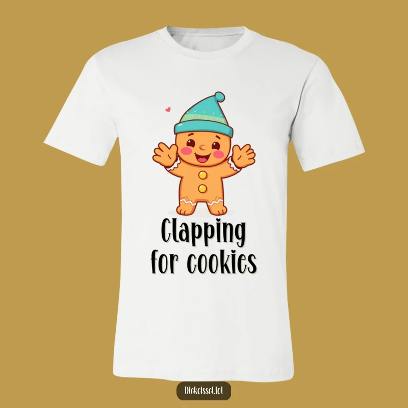 Funny Gingerbread Man Clap T-Shirt: Happy Holiday Character Tee