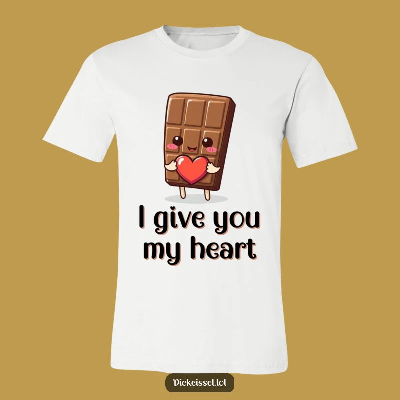 Funny Chocolate Heart T-Shirt: Wear Your Heart on Your Sleeve, Delicious Funny Gift