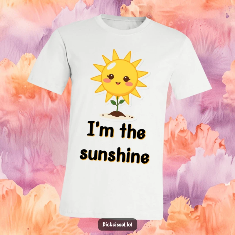 Funny bright sun character shining warmly upon a delicate, growing seedling, symbolizing new beginnings.