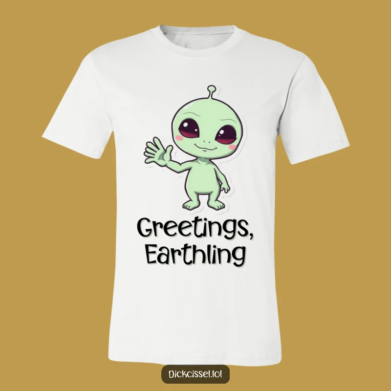 Funny Alien Wave T-Shirt - Mischievous Space Graphic Tee, Perfect Funny Gift!