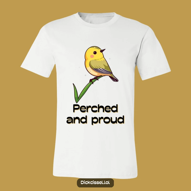 Funny Dickcissel Grass Tee: Perched Bird Design, Great Outdoor Enthusiast Funny Gift