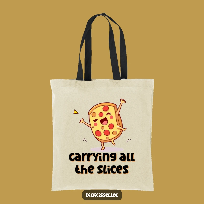 Funny Pizza Cartwheel Tote Bag - Carry Your Essentials with Delicious Cheer