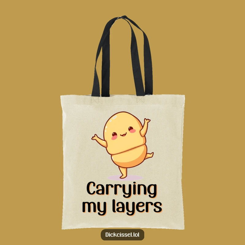 Funny Croissant Pirouette Tote Bag - Carry with Style, Adorable Funny Gift