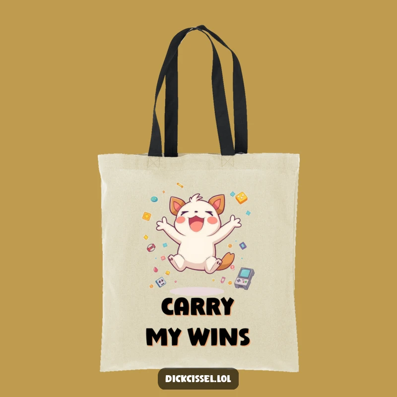 Funny Gamer Creature Tote Bag: Game Day Carry, Stylish Gift