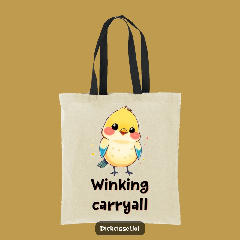 Funny Winking Dickcissel Tote Bag: Colorful Accessory, Practical Playful Funny Gift