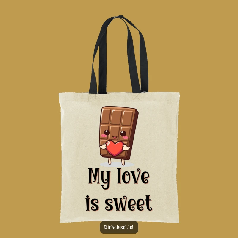 Funny Chocolate Heart Tote Bag: Carry Sweetness Everywhere, Charming Funny Gift